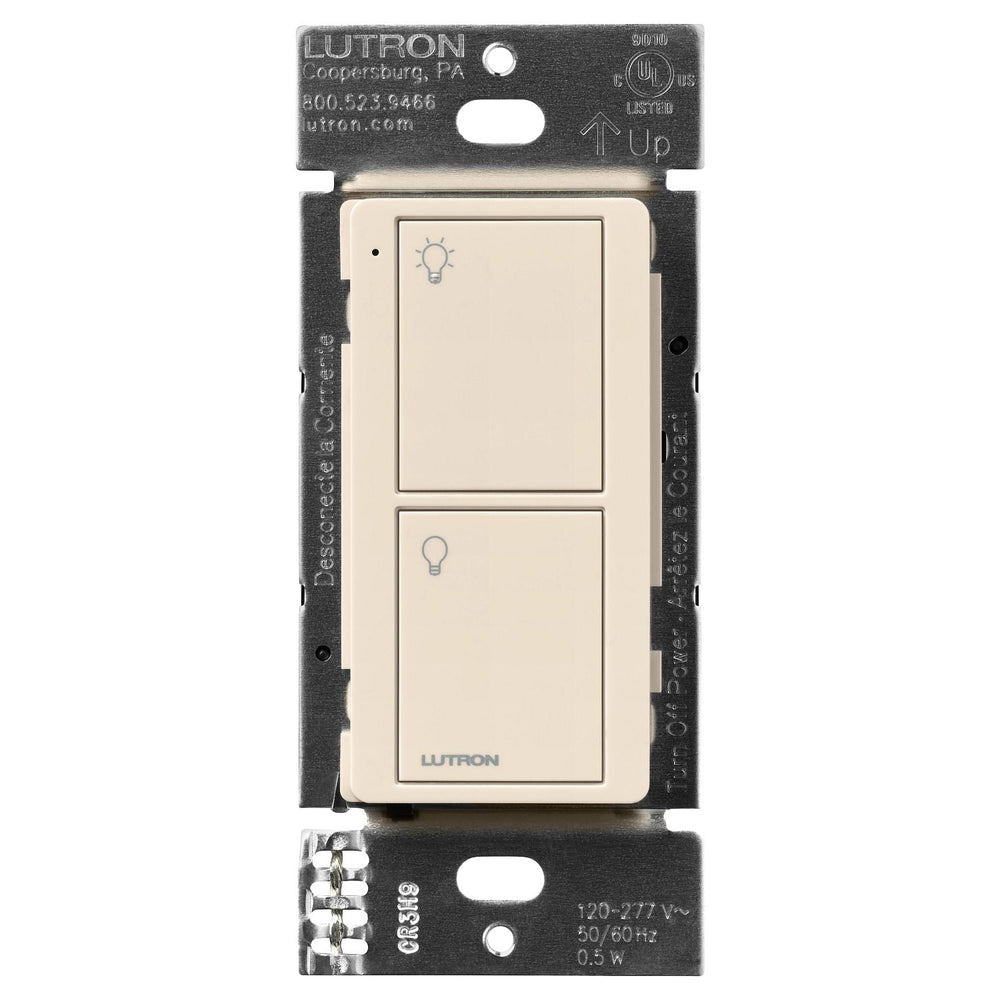 Lutron 2-Button Pico Line-Powered Wireless Control, 120-277V Line Voltage, with Light Icons, PJL-2B-GLA-L01, Light Almond