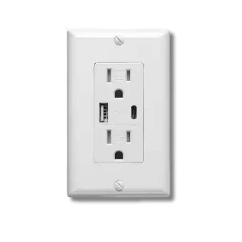 PLS-BAA-015 - 15A Tamper Resistant Receptacle with 2 USB Ports