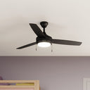 Progress P250124-31M-30 Nolyn 1 Light 52 inch Matte Black Ceiling Fan