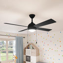 Progress P250127-31M-30 Quadd 1 Light 52 inch Matte Black Ceiling Fan