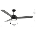 Progress P250122-31M-30 Axion I 1 Light 52 inch Matte Black Ceiling Fan
