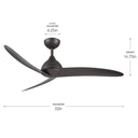 Progress P250126-214 Nirra 3 Blade 52 inch Satin Natural Bronze Ceiling Fan