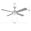 Progress P250127-009-30 Tavo 1 Light 52 inch Brushed Nickel Ceiling Fan