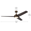 Progress P250128-215-30 Velto 1 Light 60 inch Heritage Brushed Bronze Ceiling Fan