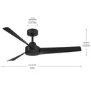 Progress P250129-31M Rizo 52 inch Matte Black Ceiling Fan
