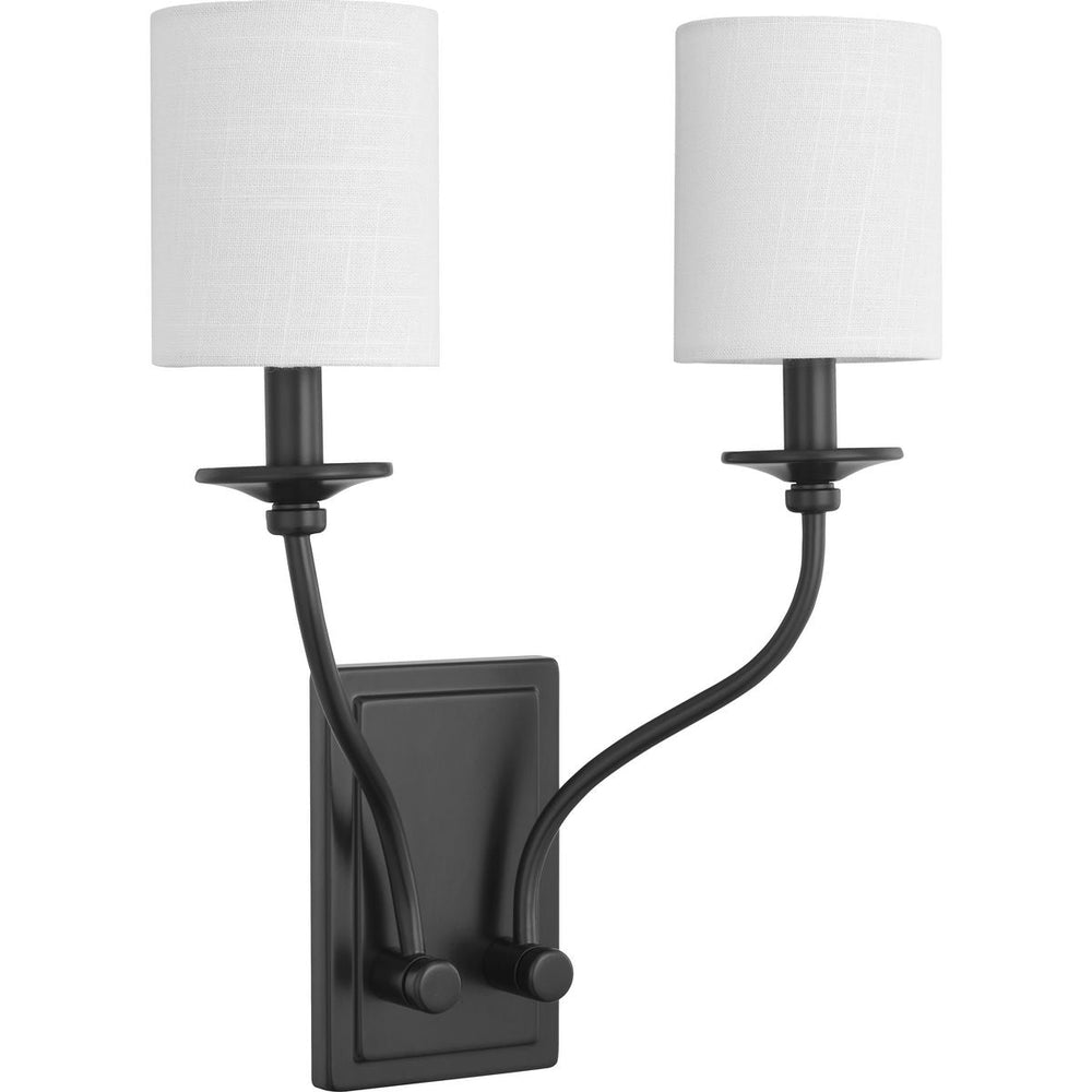 Progress Lighting P710019-031 Bonita 2 Light Matte Black Wall Sconce