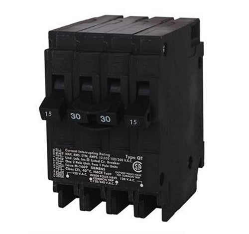 Siemens Q21530CT One 30-Amp Two Pole and Two 15-Amp Single Pole Standard Breaker