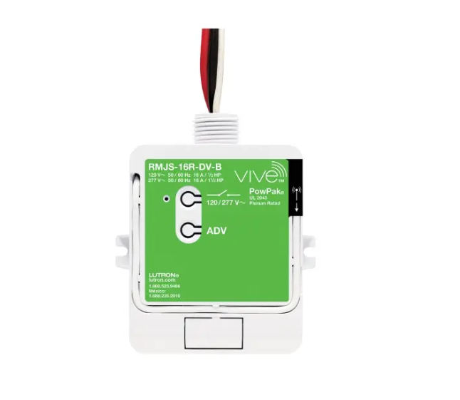 Lutron Vive PowPak Relay Module With Softswitch, 16A General Purpose, 120/277V, RMJS-16R-DV-B