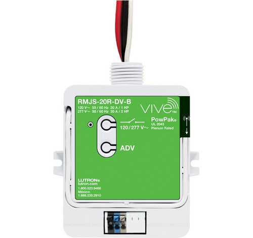 Lutron Vive PowPak Relay Module With Softswitch, 20A General Purpose, 120/277V, RMJS-20R-DV-B