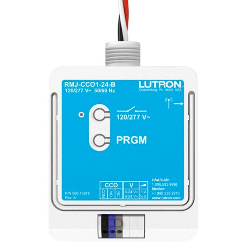 Lutron Vive PowPak Contact Closure Output Module, Single Output, Normally Closed/Normally Open Dry Contact, 24V, RMJS-CCO1-24B