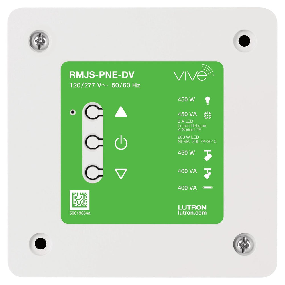 Lutron Vive PowPak Phase Select Dimming Module, LED/ELV/MLV Loads, Forward/Reverse Phase, 120/277V, Metal Junction Box Required, RMJS-PNE-DV