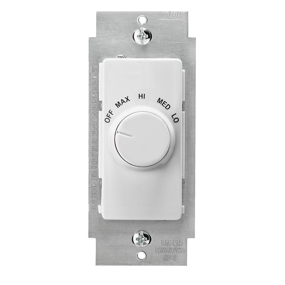 Leviton RTF01-10W 1.5 Amp, 120 Volt AC 60Hz, Single-Pole, IllumaTech Quiet Step Electro-Mechanical, Rotary Fan Speed