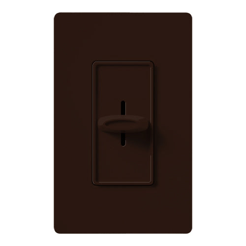 Lutron Skylark Slide-To-Off Dimmer, 1000W, Incandescent/Halogen Only, Single-Pole, 120V, S-1000-BR, Brown