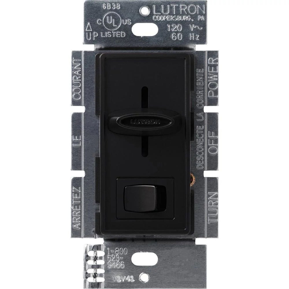 Lutron Skylark Preset Dimmer with On/Off Switch, 1000W, Incandescent/Halogen Only, Single-Pole, 120V, S-10P-BL, Black