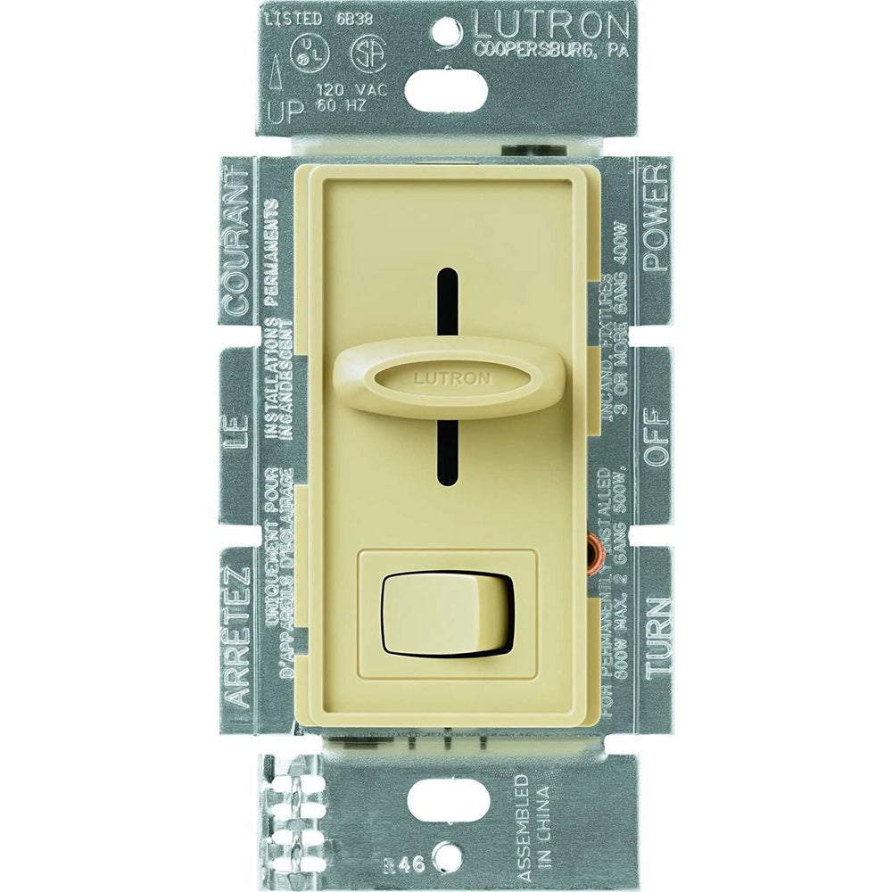 Lutron Skylark Preset Dimmer with On/Off Switch, 1000W, Incandescent/Halogen Only, Single-Pole, 120V, S-10PH-IV, Ivory