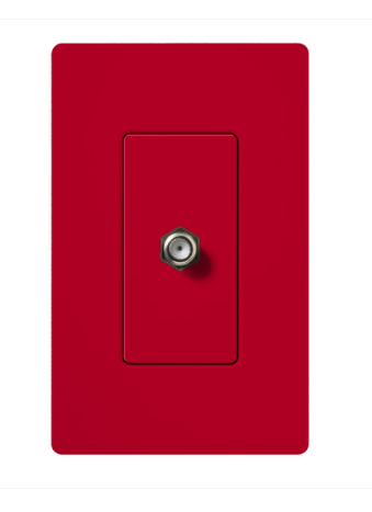 Lutron Claro Coaxial Cable Jack, Fits Decorator-Style Wall Plates, SC-CJ-HT, Hot