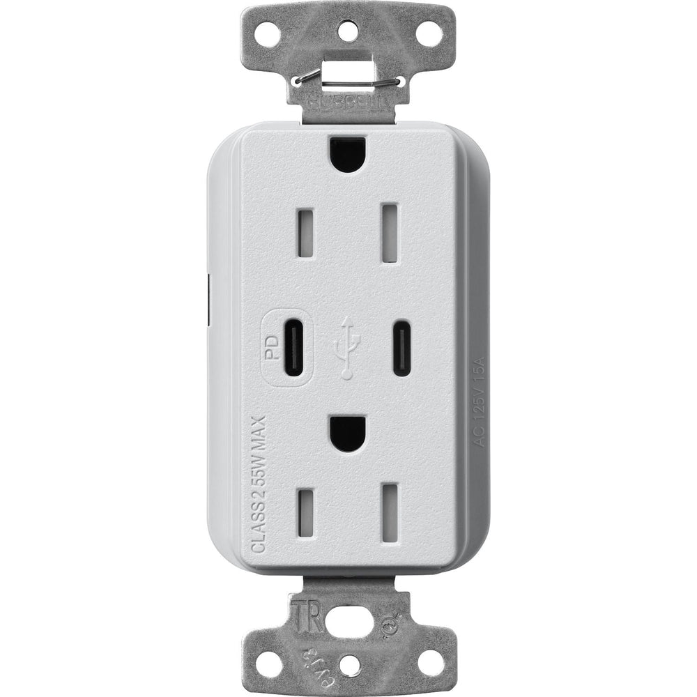 Lutron Claro 15A Tamper-Resistant USB Type A and C Duplex Receptacle, Decorator Style outlet, Satin Finish, SCR-15-CCTR-MI, Mist