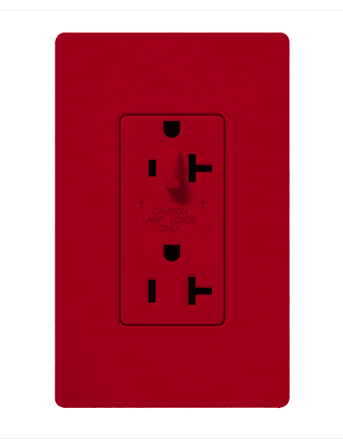 Lutron Claro 20A Half Dimming, Tamper Resistant Duplex Receptacle, Decorator-Style Outlet, Satin Finish, SCR-20-HDTR-HT, Hot