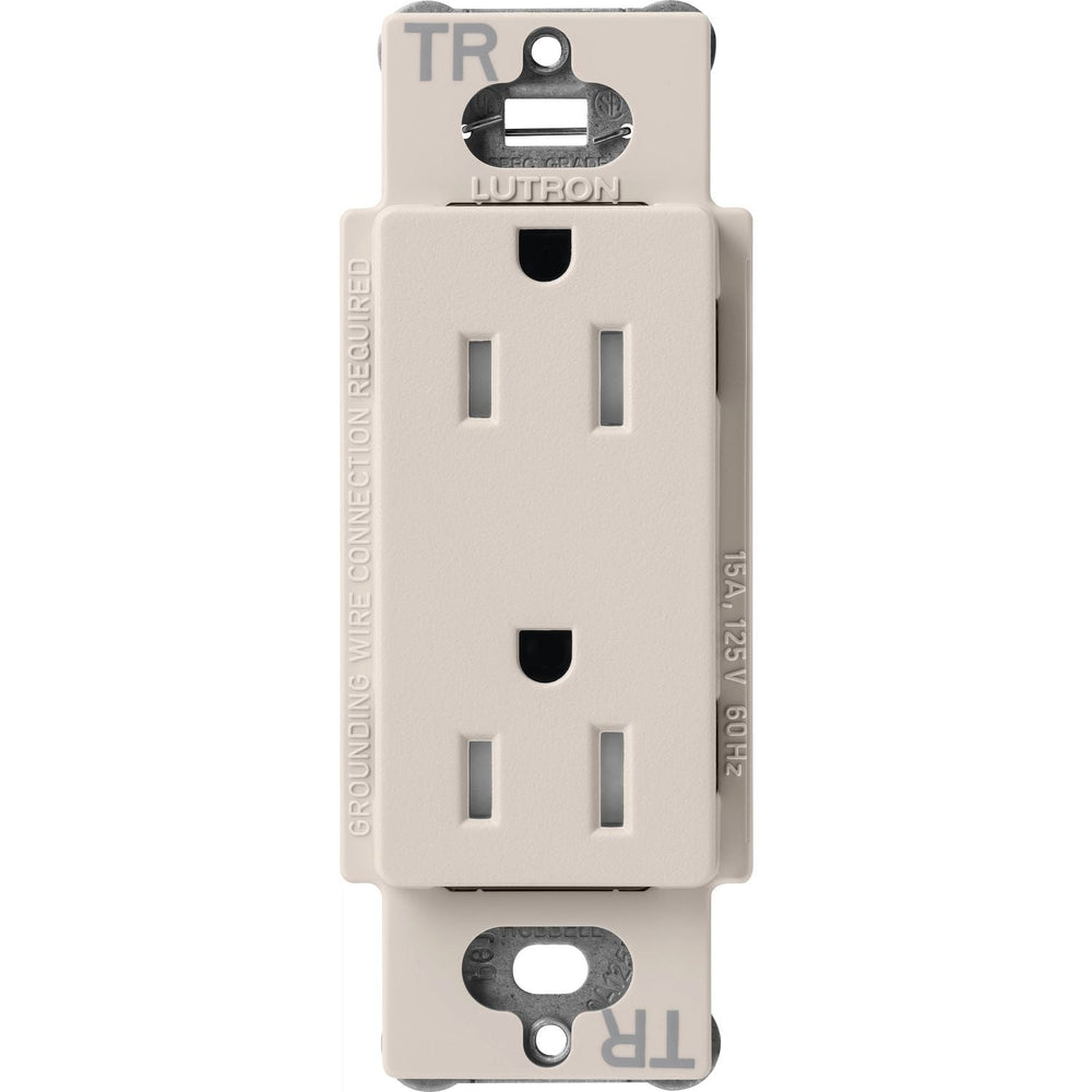 Lutron Claro 15A Tamper-Resistant Duplex Receptacle, Decorator-Style Outlet, Satin Finish, SCRS-15-TR-TP, Taupe