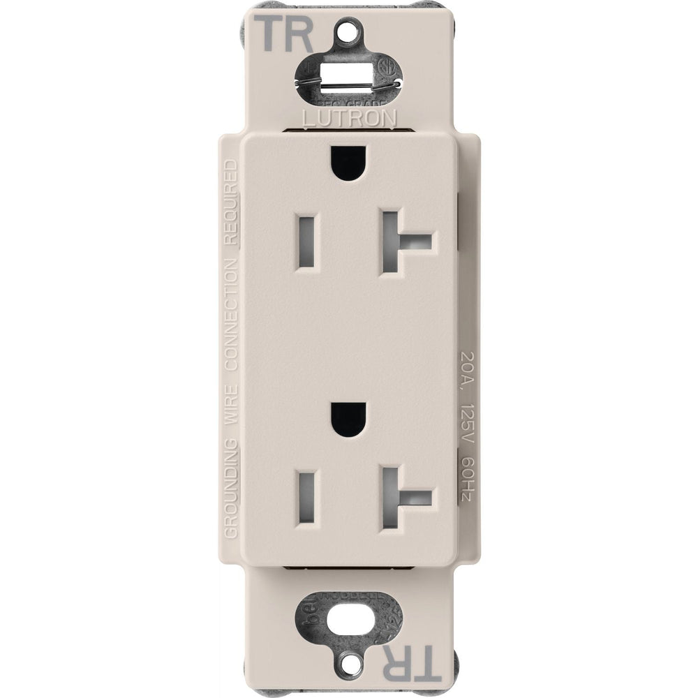 Lutron Claro 20A Tamper-Resistant Duplex Receptacle, Decorator-Style Outlet, Satin Finish, SCRS-20-TR-TP, Taupe