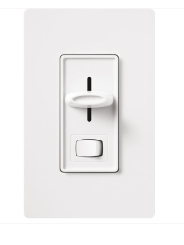 Lutron Skylark Dimmer Switch for Electronic Low-Voltage, 300W ELV, Single Pole, Preset, Neutral Required, 120V, SELV-300P-WH, White