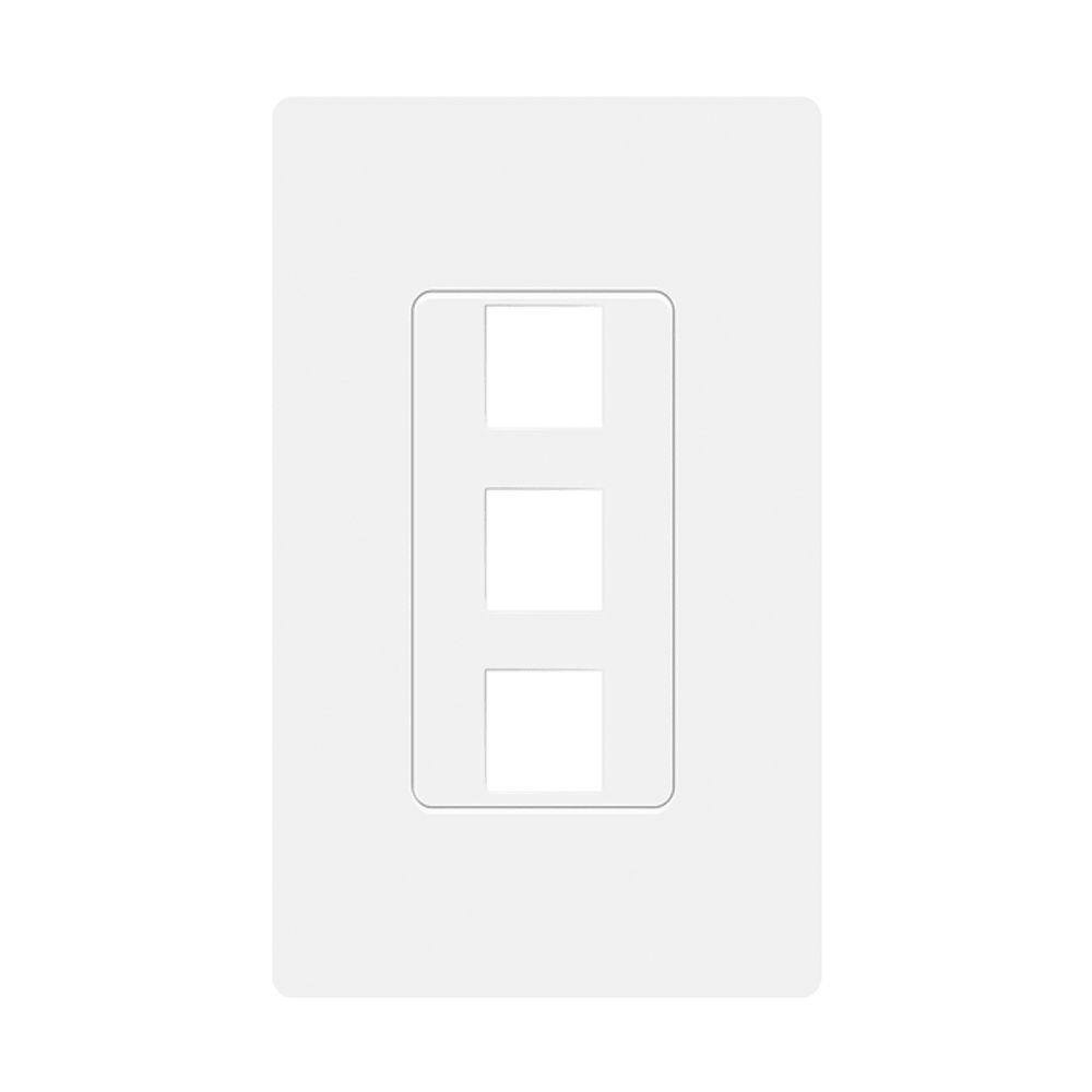 Screwless Keystone Wall Plate, 3 Port