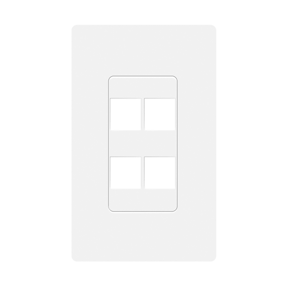Screwless Keystone Wall Plate, 4 Port