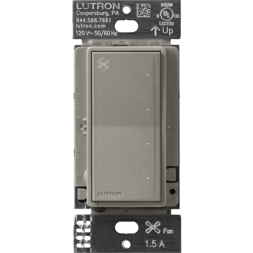 Lutron Sunnata Touch Fan Control, 4-Speed, 1.5A Paddle Fan, AC Motor, Single Pole, Neutral Required, 120V, ST-FSQN-CS, Cobblestone