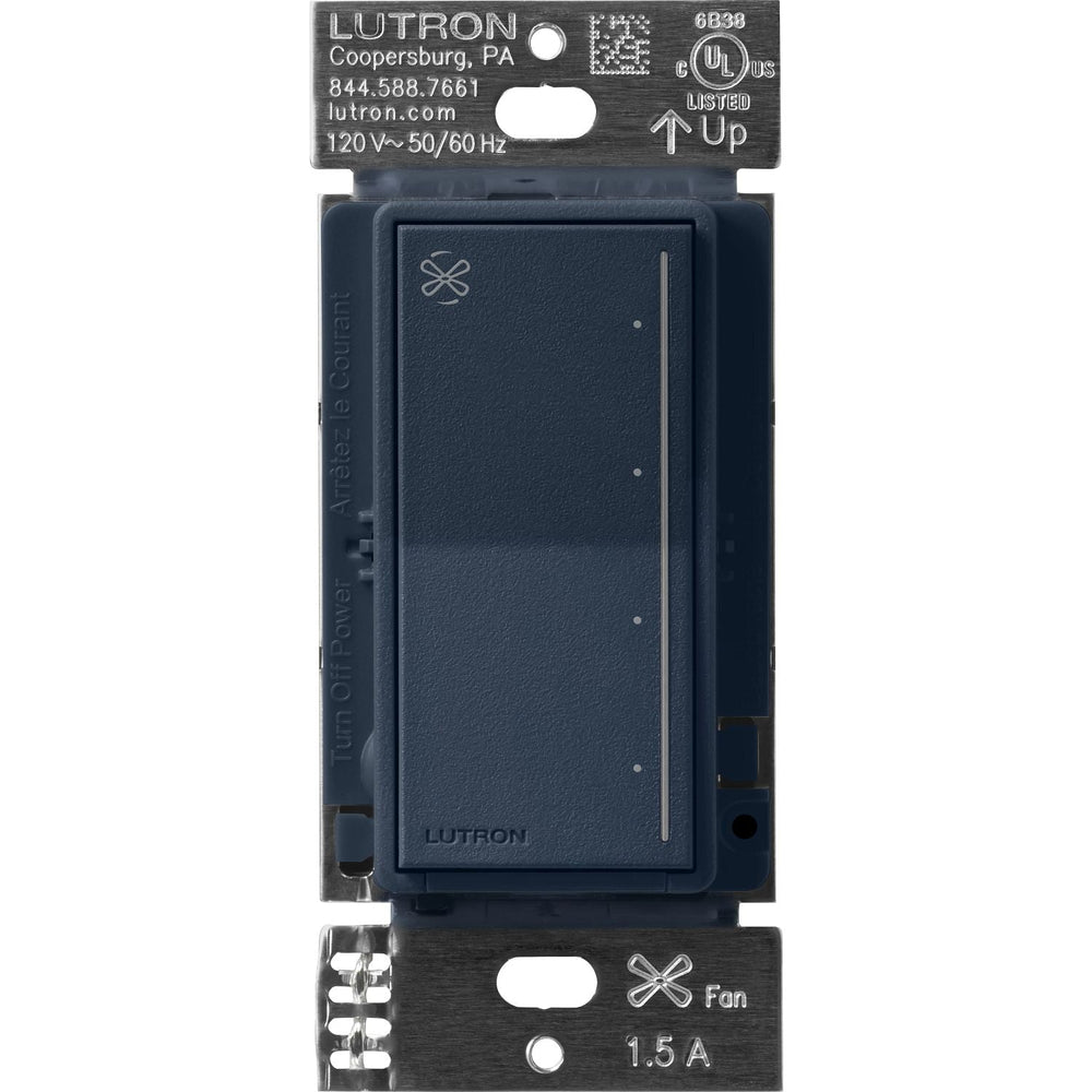 Lutron Sunnata Touch Fan Control, 4-Speed, 1.5A Paddle Fan, AC Motor, Single Pole, Neutral Required, 120V, ST-FSQN-DE, Deep Sea