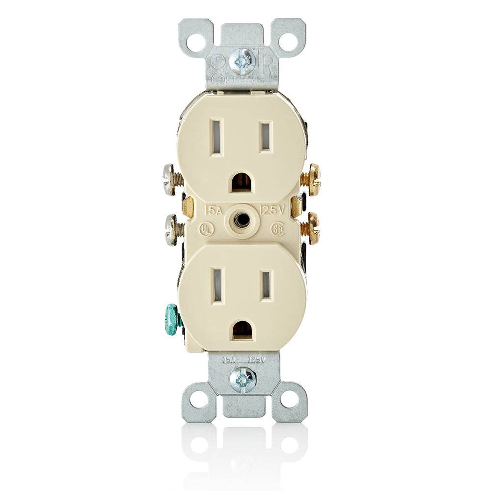 Leviton T5320-I 15 Amp, 125 Volt, NEMA: 5-15R, Pole: 2, 3-Wire, Tamper-Resistant, Duplex Receptacle/Outlet, Straight