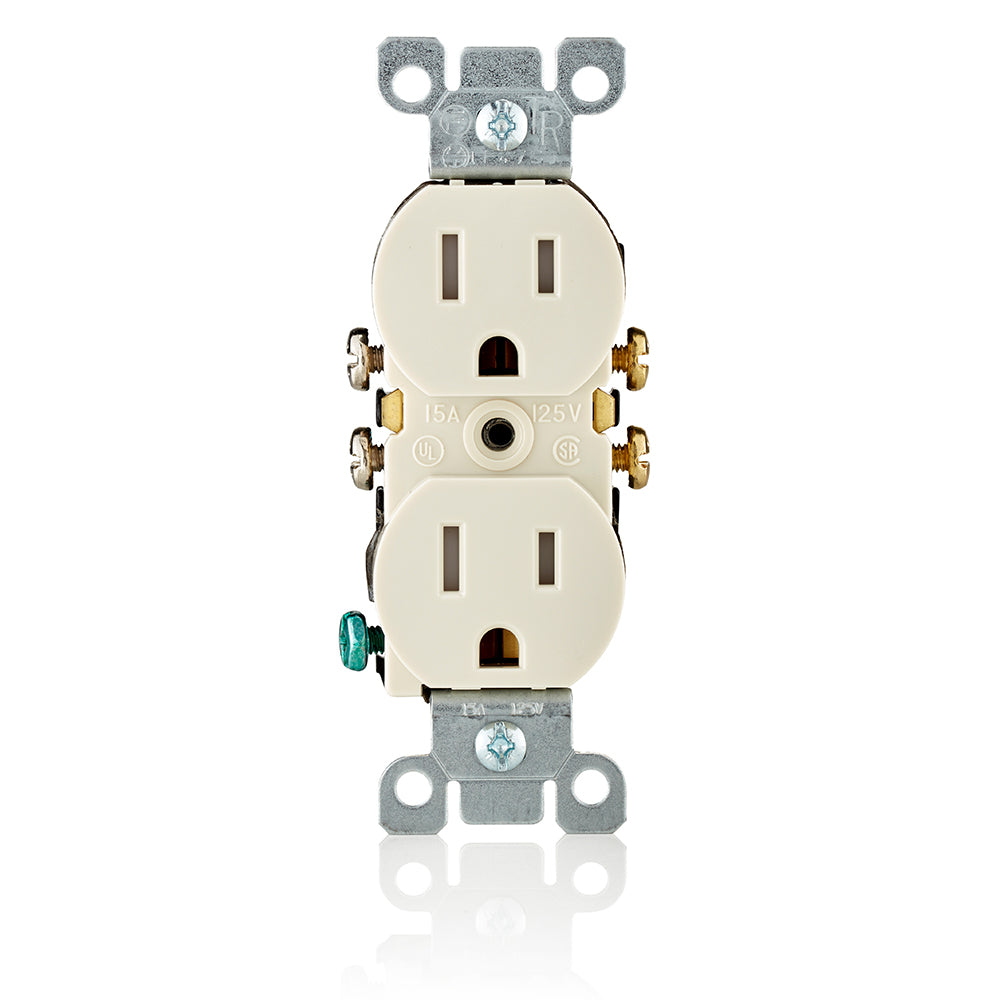 Leviton T5320-T 15 Amp, 125 Volt, NEMA: 5-15R, Pole: 2, 3-Wire, Tamper-Resistant, Duplex Receptacle/Outlet