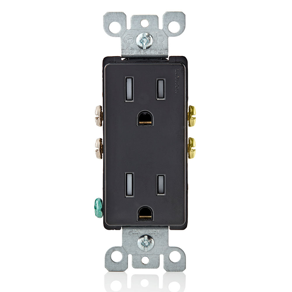 Leviton T5325-E 15 Amp, 125 Volt, NEMA: 5-15R, Pole: 2, 3-Wire, Tamper-Resistant, Decora, Duplex Receptacle/Outlet