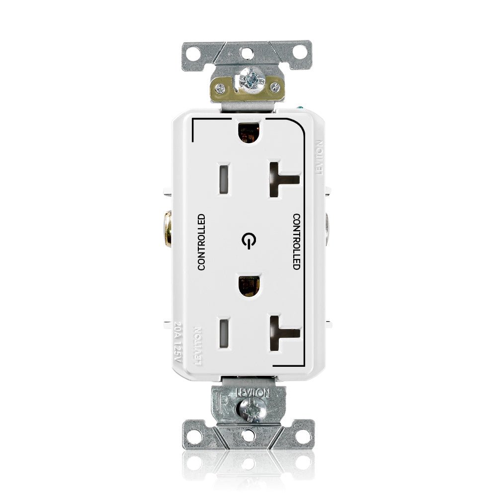Leviton TDR20-S2W 20 A 125 VAC Tamper-Resistant Receptacle White
