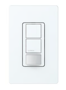 Lutron Maestro Partial-On Dual Circuit Sensor Switch, BAA Compliant, 6A Light, 120-277V, Single Pole, Ground/Neutral Req'd,UMS-OPS6-DDV-WH, White