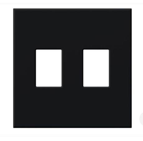 Lutron Architectural 2 Gang Wall Plate for Nova T Dimmers and Switches, Matte Finish, VWP-2-BL, Black