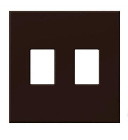 Lutron Architectural 2 Gang Wall Plate for Nova T Dimmers and Switches, Matte Finish, VWP-2-BE, BR, Brown