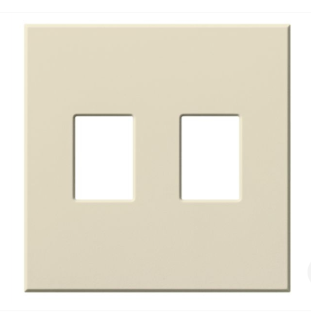 Lutron Architectural 2 Gang Wall Plate for Nova T Dimmers and Switches, Matte Finish, VWP-2-LA, Light Almond