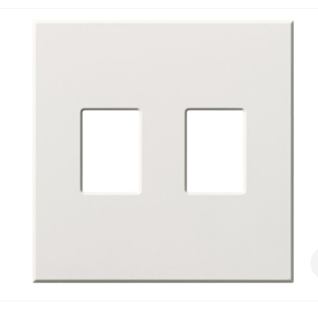 Lutron Architectural 2 Gang Wall Plate for Nova T Dimmers and Switches, Matte Finish, VWP-2-WH, White