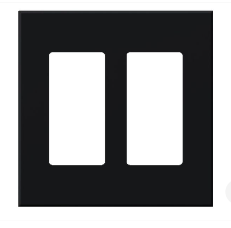 Lutron Architectural 2 Gang Wall Plate for 2 Accessories, Matte Finish, VWP-2R-BL, Black