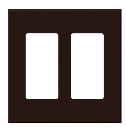 Lutron Architectural 2 Gang Wall Plate for 2 Accessories, Matte Finish, VWP-2R-BE, BR, Brown