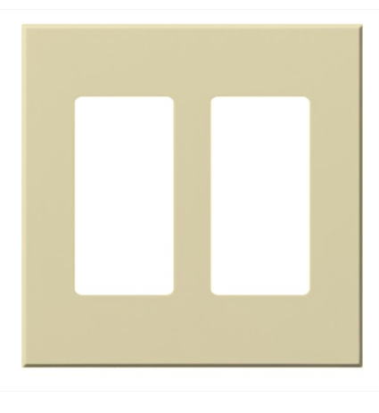 Lutron Architectural 2 Gang Wall Plate for 2 Accessories, Matte Finish, VWP-2R-IV, Ivory