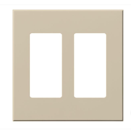 Lutron Architectural 2 Gang Wall Plate for 2 Accessories, Matte Finish, VWP-2R-TP, Taupe