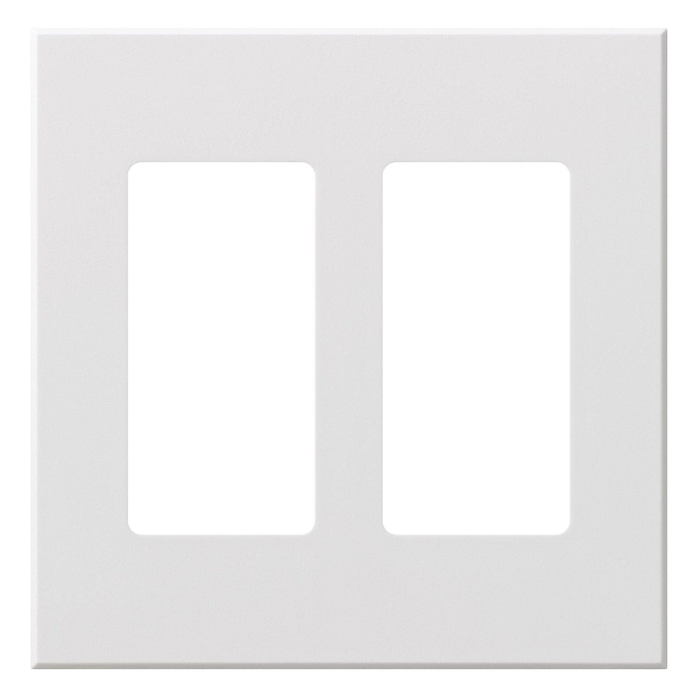 Lutron Nova T Wall Plate Kit, 2-Gang, Fits 2 Accessory/Wall Keypad Insert, Fins Broken, Matte Finish, NT-R3R3-FB-WH, White