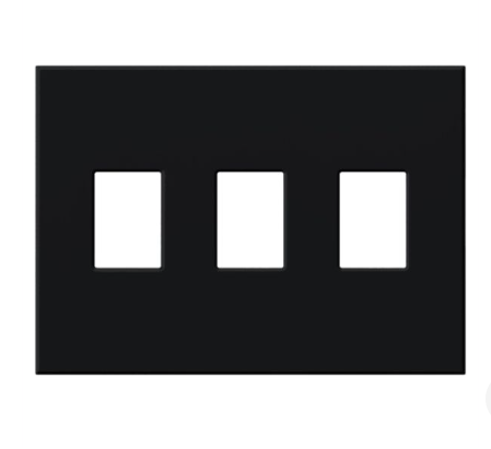 Lutron Architectural 3 Gang Wall Plate for Nova T Dimmers and Switches, Matte Finish, VWP-3-BL, Black