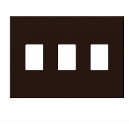 Lutron Architectural 3 Gang Wall Plate for Nova T Dimmers and Switches, Matte Finish, VWP-3-BE, BR, Brown