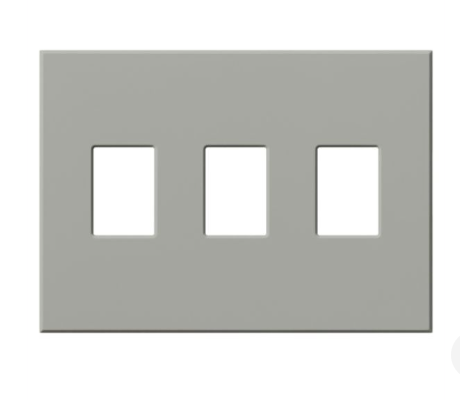 Lutron Architectural 3 Gang Wall Plate for Nova T Dimmers and Switches, Matte Finish, VWP-3-GR, Gray