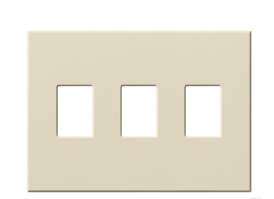 Lutron Architectural 3 Gang Wall Plate for Nova T Dimmers and Switches, Matte Finish, VWP-3-LA, Light Almond
