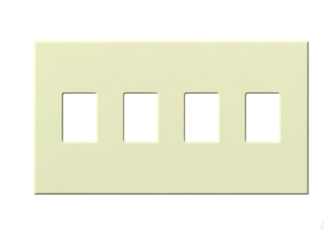 Lutron Architectural 4 Gang Wall Plate for Nova T Dimmers and Switches, Matte Finish, VWP-4-AL, Almond