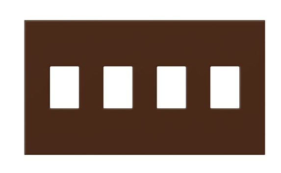 Lutron Architectural 4 Gang Wall Plate for Nova T Dimmers and Switches, Matte Finish, VWP-4-Si, Sienna