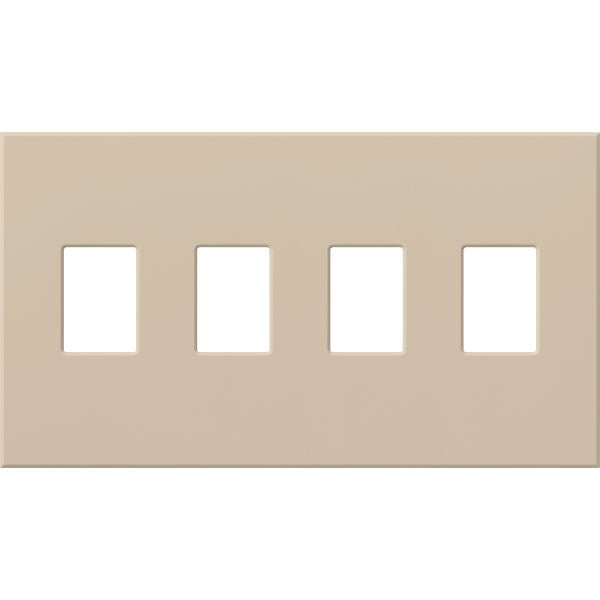 Lutron Architectural 4 Gang Wall Plate for Nova T Dimmers and Switches, Matte Finish, VWP-4-TP, Taupe